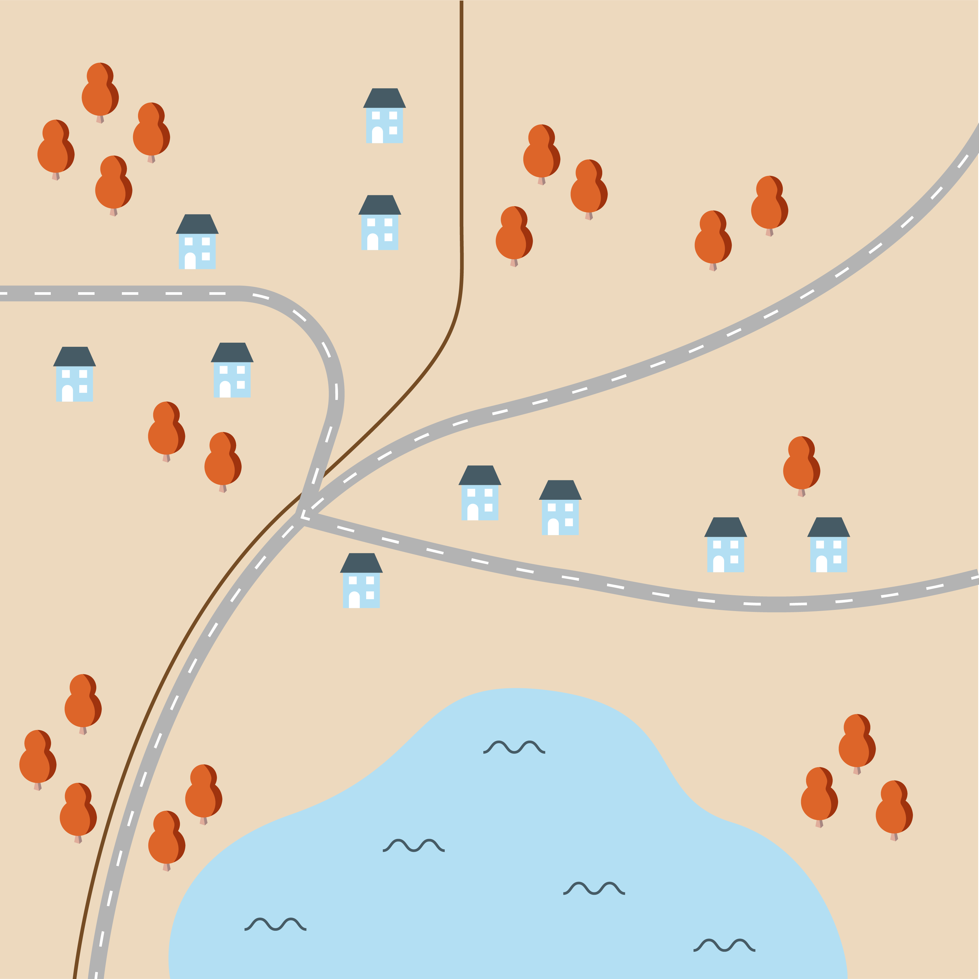 Illustration av karta med ledning.