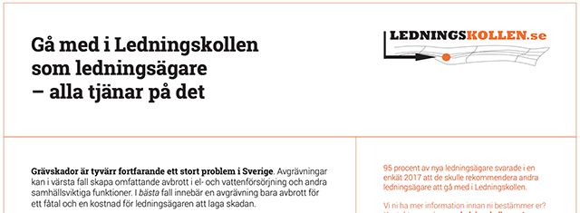 Ledningskollen Kostnad () Ledningskollen Kostnad