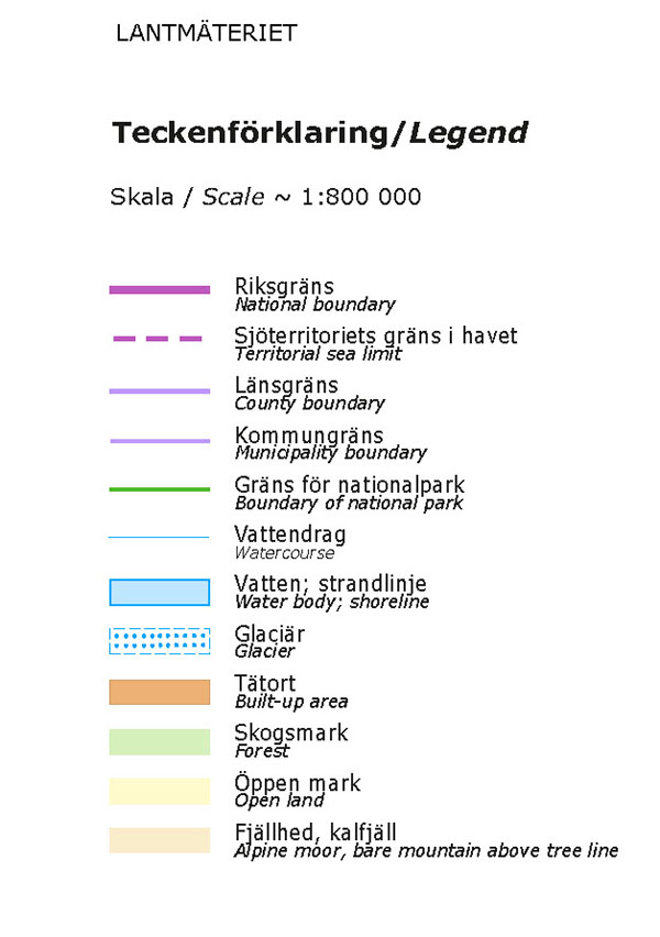 Första bilden med förklaring av karttecken vid skala 1:800000